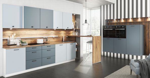 cocinas color gris con madera kuchenhouse